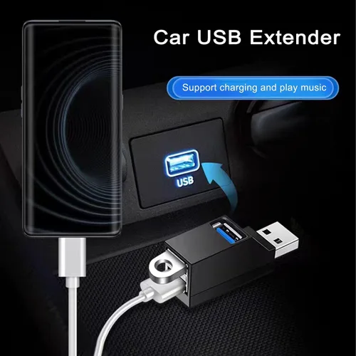 Vista 5 de VIENON Adaptador USB de 3 puertos, concentrador USB 3.0, divisor USB-A 1 a 3 para teclado, disco duro móvil, disco U, cámara, ratón, etc