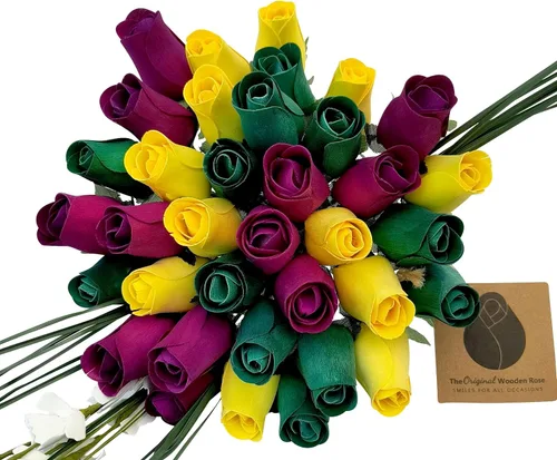 Vista 9 de Ramos originales de rosas de madera en 1, 2, o 3 docenas, Madera de abedul, 1 Docena