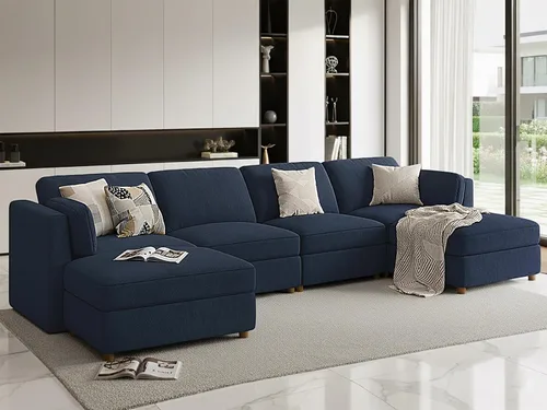 Vista 17 de CUGOAO Sofá biplaza extragrande de 83.5 pulgadas, sofás para sala de estar, sofá nube de felpilla de asiento profundo, sofá modular seccional, funda