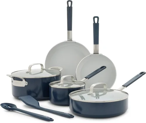 Vista 20 de GreenPan x Bobby Flay 10 Piece Nonstick Cookware Pots and Pans Set, PFAS-Free Diamond Ceramic, Induction Suitable, Easy Clean Dishwasher & Oven