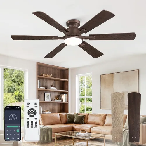 Vista 16 de Fanbulous Ventilador de techo empotrado de 52 pulgadas con luces regulables Negro