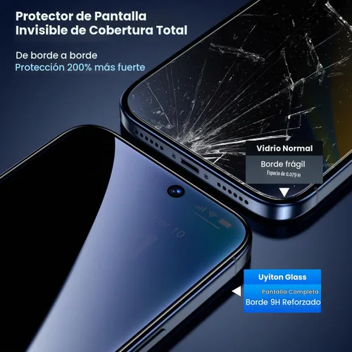 Vista 5 de Protector de pantalla de privacidad Uyiton para iPhone 16 Pro Max Negro
