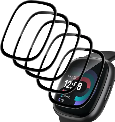 Vista 8 de 3 protectores de pantalla para Fitbit Versa 4, Fitbit Versa 3, Fitbit Sense 2, Fitbit Sense 2, protector de pantalla de cobertura completa