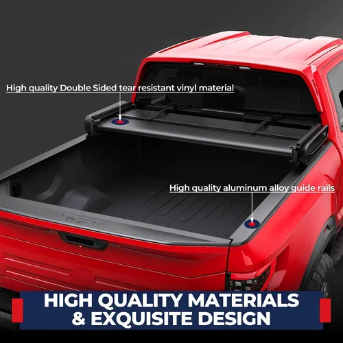 Vista 4 de MOSTPLUS Cubierta Tonneau plegable suave de 5 pies para caja de camioneta compatible con Nissan Frontier 2005-2025 2026 Fleetside/Suzuki Equator