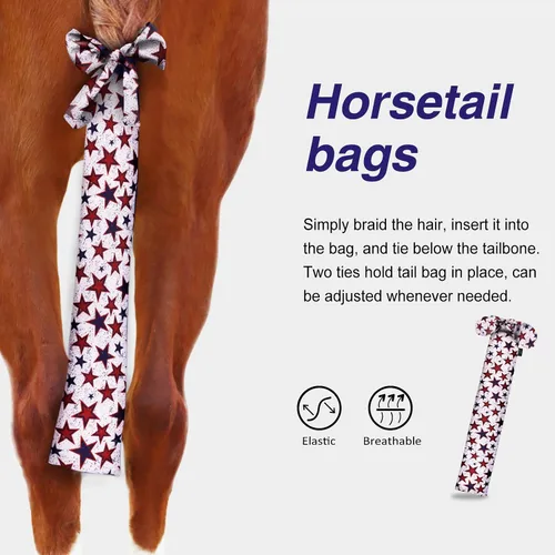 Vista 4 de Bolsa Estiradera para Cola de Caballo Harrison Howard Protector de Cola de Caballo Respirable Diseño para Deslizar Fácil de Limpiar con 2 Correas
