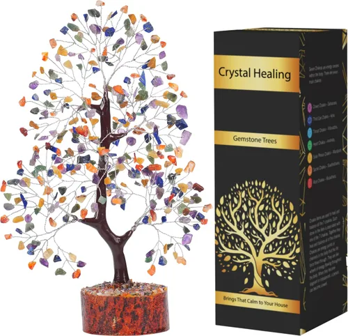 Vista 17 de Árbol de cristal de amatista YUVDIPR, piedras preciosas y cristales, decoración de escritorio de piedra de amatista, cristal sanador, árbol de gemas