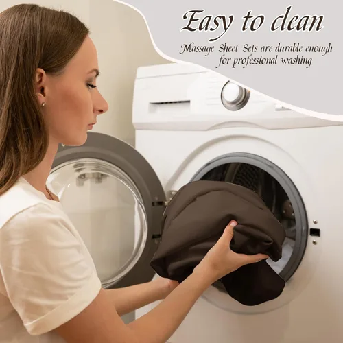 Vista 7 de Oudain Juego de 2 sábanas de microfibra suave para mesa de masaje, resistente al aceite y a las arrugas, juego de 3 piezas de suministros de terapia