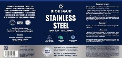 Vista 8 de Bioesque Limpiador y esmalte de acero inoxidable, resistente, no abrasivo, 32 onzas líquidas (paquete de 1)