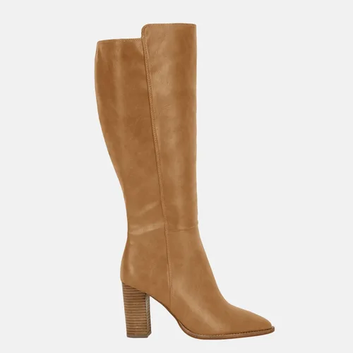 Vista 4 de Juliet Holy Women's Knee High Boots Stacked Block Heel Wide Calf Closed Pointed Toe Riding Boots