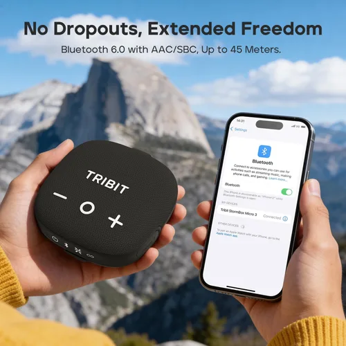 Vista 6 de Tribit StormBox Micro 3 Altavoz Bluetooth portátil, 13W, IP68 impermeable Negro