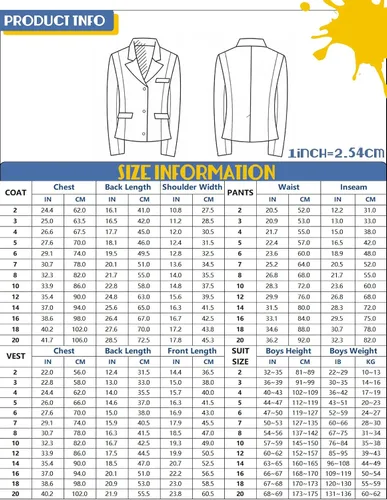 Vista 7 de Trajes de 5 piezas para niños, conjunto formal de portador de anillo de boda