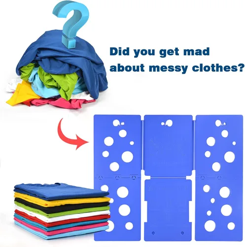 Vista 3 de BoxLegend V5 - Carpeta plegable para camisas, carpeta de ropa, fácil y rápido de plegar, asistente de lavandería para carpetas de lavandería Azul