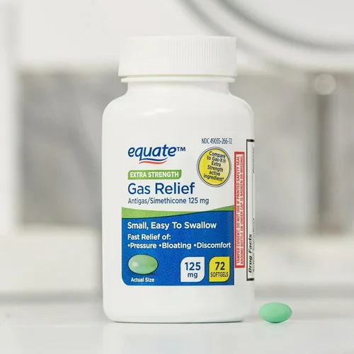 Vista 4 de Basket Goods - Cápsulas blandas de 125 mg Simeticona, alivio de gases extra fuertes para adultos, molestias abdominales y estomacales, alivio