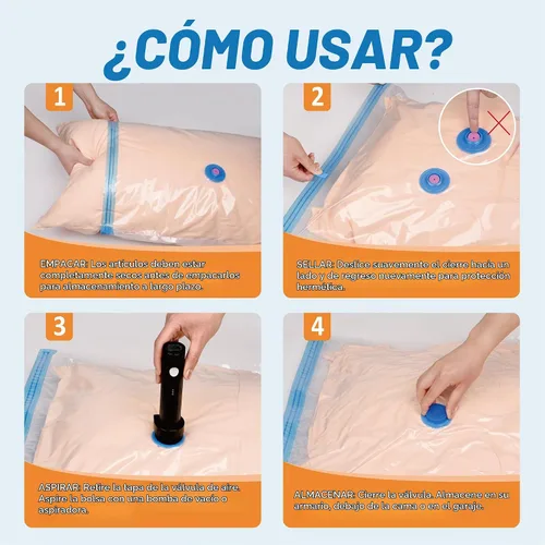 Vista 6 de Paquete de 12 bolsas de almacenamiento al vacío de viaje con bomba eléctrica inalámbrica recargable, bolsas de empaque de viaje para equipaje