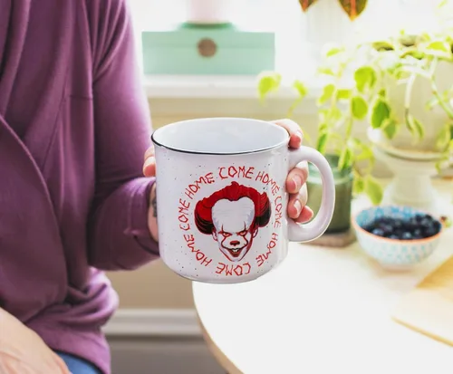 Vista 5 de IT Pennywise - Taza de cerámica "Come Home", taza de café de viaje sin BPA para expreso, cafeína, cacao, bebidas, artículos esenciales para el hogar
