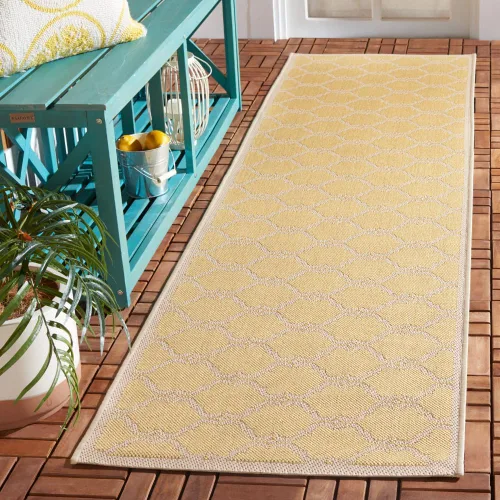Vista 6 de SAFAVIEH Alfombra lavable al aire libre Courtyard Collection - 9 x 12 pies, beige y terracota, no desprende pelusa y fácil limpieza, ideal