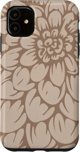 Vista 8 de iPhone 16 Cute Brown and Tan (Beige) Designer Flower Petals Case