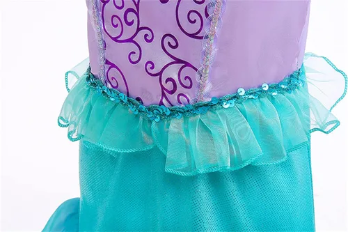 Vista 5 de Disfraz de sirena para niñas 2023, vestido de fiesta de princesa sirena