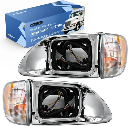 Vista 8 de High Soar Conjunto de faros LED para International 5900 9200 9400, faros delanteros de luz alta y baja, proyector de señal de giro de repuesto