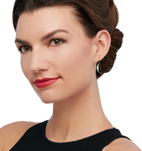 Vista 2 de Ross-Simons Aretes colgantes de ónix negro en forma de pera en oro amarillo de 14 quilates
