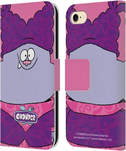 Vista 7 de Head Case Designs Officially Licensed Chowder: Animated Series Character Art Graphics Leather Wallet Case Compatible with Apple iPhone 7/8 / SE 2020