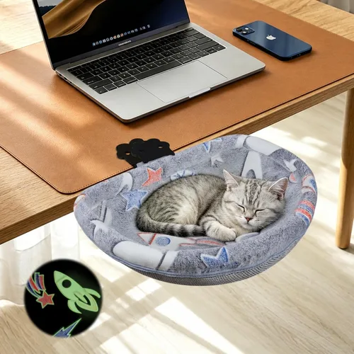 Vista 11 de Cama de escritorio para gatos, hamaca de escritorio ajustable para Grisclaro