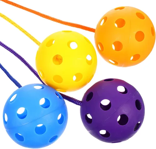 Vista 8 de Kisangel Juego de 4 pelotas de salto de tobillo para niños, juguete de fitness para jugar al aire libre e interior, 14.96 x 5.90 x 2.75 pulgadas
