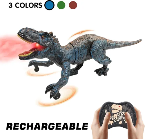 Vista 8 de Juguetes de dinosaurio a control remoto para niños de 3-5, 5-7, 8-12, 10-12, juguete electrónico RC T Rex Dino robot para niños, los mejores regalos