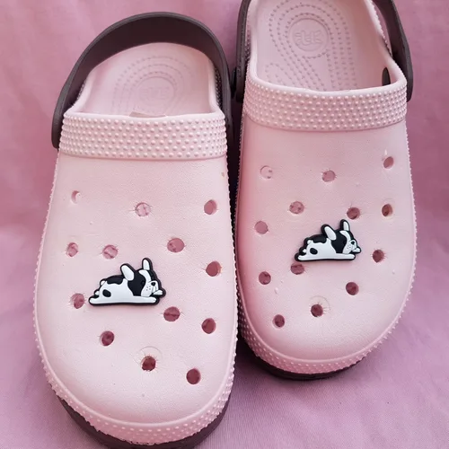 Vista 4 de HAVIPRO Dijes para zapatos de perro Dijes para zapatos de perro Bulldog francés para hombres, mujeres, niños y niñas Dijes de decoración de zapatos