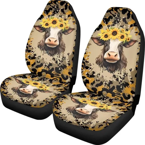 Vista 17 de INSTANTARTS Fundas de asiento de coche con diseño de dalia estética, solo para asientos delanteros, protector de asiento de vehículo, 2 unids/set