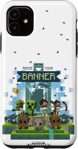Vista 8 de Minecraft Legends Raise Your Banner Mobs Group Shot - Carcasa para iPhone 17