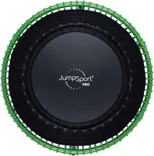 Vista 16 de JumpSport 350 PRO - Trampolín de fitness resistente para interiores, 39 pulgadas, 36 cordones elásticos EnduroLast de alta calidad, rebote