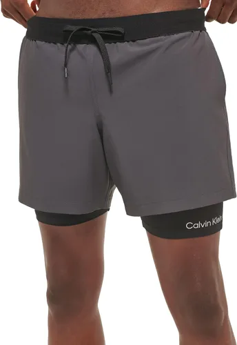 Vista 6 de Calvin Klein Men's Standard Double Layered-Compression Swim Shorts