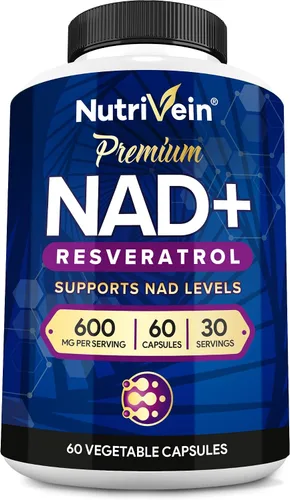 Vista 2 de Nutrivein Paquete de suplementos de resveratrol y resveratrol NAD de alta calidad: potente par de suplementos sinérgicos mejorados con hoja de té