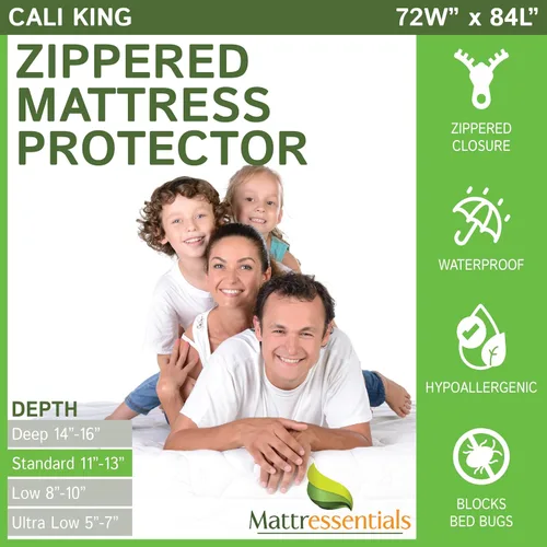 Vista 23 de Protector de colchón individual con cremallera (5 a 7 pulgadas de profundidad), funda de colchón impermeable para chinches de cama, funda