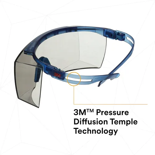 Vista 8 de 3M Gafas de seguridad, serie SecureFit 3700, paquete de 1, antiarañazos, se adaptan sobre lentes, lentes grises para interiores y exteriores