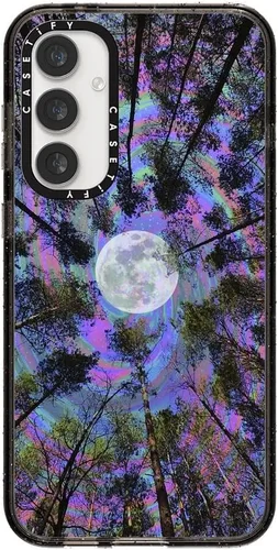 Vista 174 de CASETiFY Funda de impacto para Galaxy S22+ - Adhesivo Aries Moross, color negro transparente