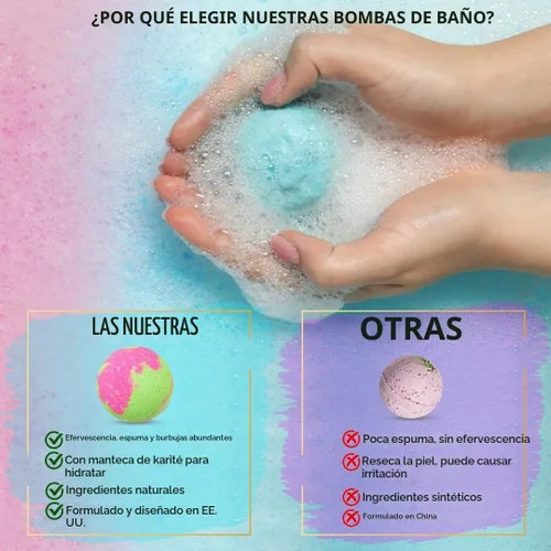 Vista 3 de Bombas de baño para mujeres relajantes con mensajes inspiradores, set