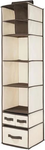 Vista 8 de mDesign - Organizador de almacenamiento para barra de guardarropa, 7 estantes, 3 cajones