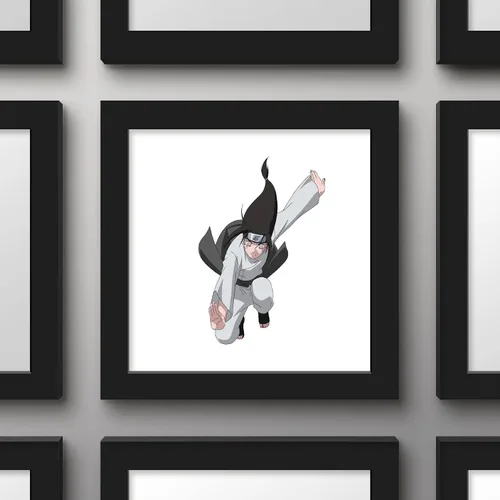 Vista 3 de Trends International Gallery Pops Naruto Shippuden - Arte de pared Neji Hyuga, versión enmarcada negra, 12 x 12 pulgadas