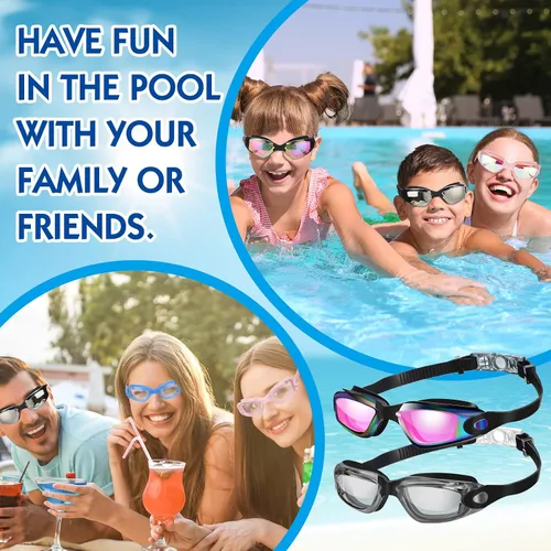 Vista 6 de Konohan 24 Pack Swim Goggles Bulk for Kids adult Pool Goggles Anti Fog Silicone No Leak Swimming Glasses for Men Women Youth