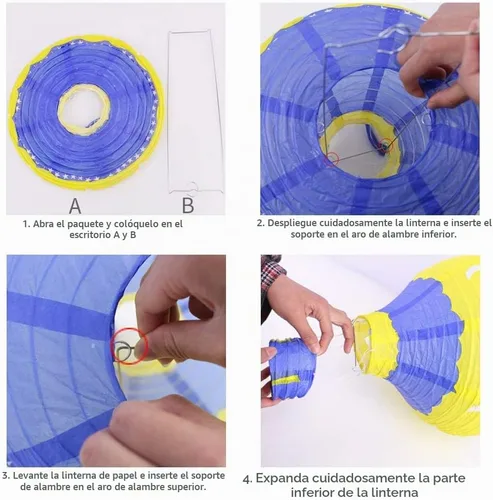Vista 7 de Juego de 6 globos de linternas de papel para decoración de bodas, cumpleaños, compromisos, fiestas de Navidad Rayas