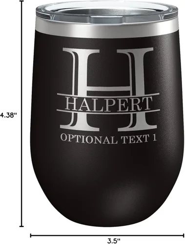 Vista 7 de Vaso de vino personalizado de 12 onzas (17 colores) de acero inoxidable recubierto de polvo con tapa, grabado personalizado, regalo personalizado