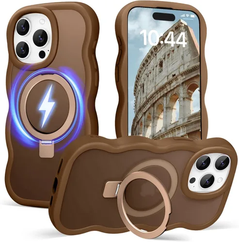 Vista 44 de Magsafe - Funda magnética para iPhone 12 Pro Max, compatible con Magsafe con marco ondulado, translúcido, mate, parte trasera dura, de silicona, a