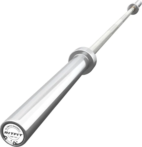Vista 30 de RitFit Elite - Barra olímpica de 7 pies, robusta barra de 45 libras para levantamiento de pesas y levantamiento de potencia, barra olímpica superior