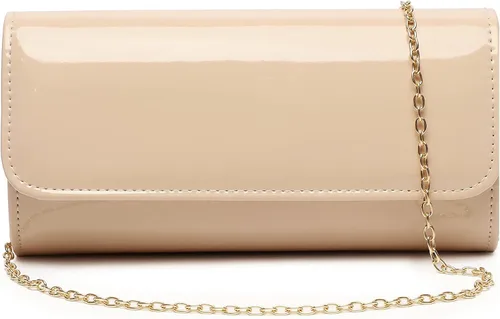 Vista 2 de Patent Leather Envelope Clutch Womens Evening Handbag Stylish Shoulder Bag Purse for Christmas Wedding Party Prom
