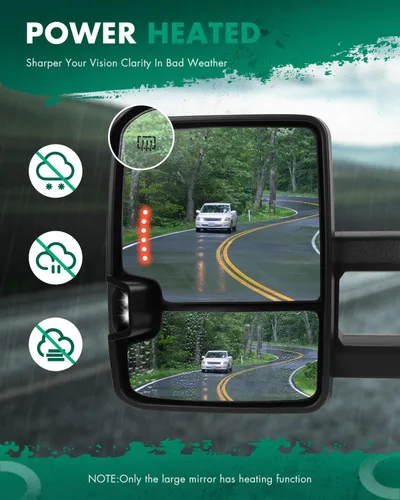 Vista 6 de SCITOO Espejos de Remolque Compatibles con Chevy Silverado 2008-2013 Para GMC Sierra Todos los Modelos Un Par (Lado Izquierdo y Derecho) Con Ajuste