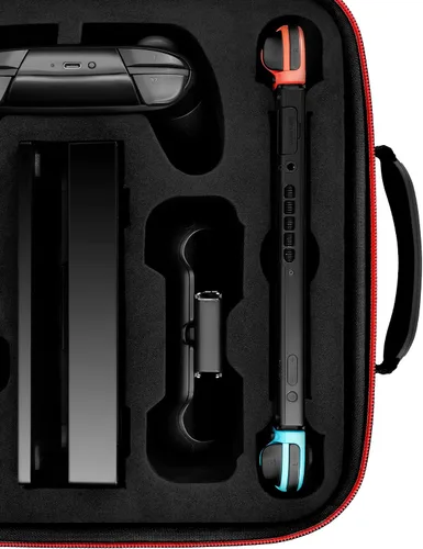 Vista 4 de COOWPS Funda para Switch compatible con Nintendo Switch y Switch OLED modelo, funda de transporte con interruptor duro de protección completa, bolsa