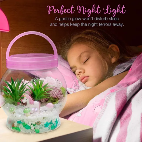 Vista 8 de Amitié Lane Juego de regalo de unicornio para niñas incluye caja de joyería musical juego de diario y kit de terrario de unicornio