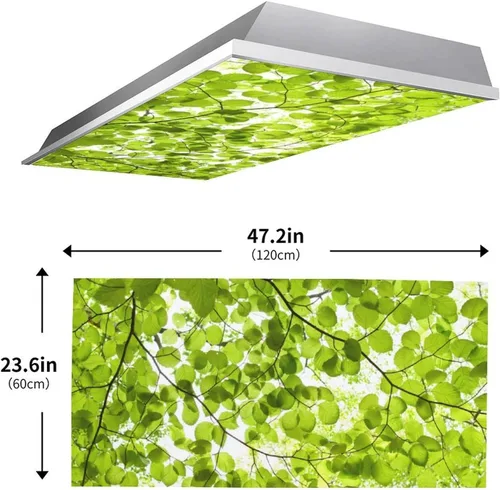 Vista 2 de 2 cubiertas de luz fluorescente para luces de techo, cubiertas magnéticas de luz de hojas de primavera con 10 imanes, filtros de luz fluorescentes